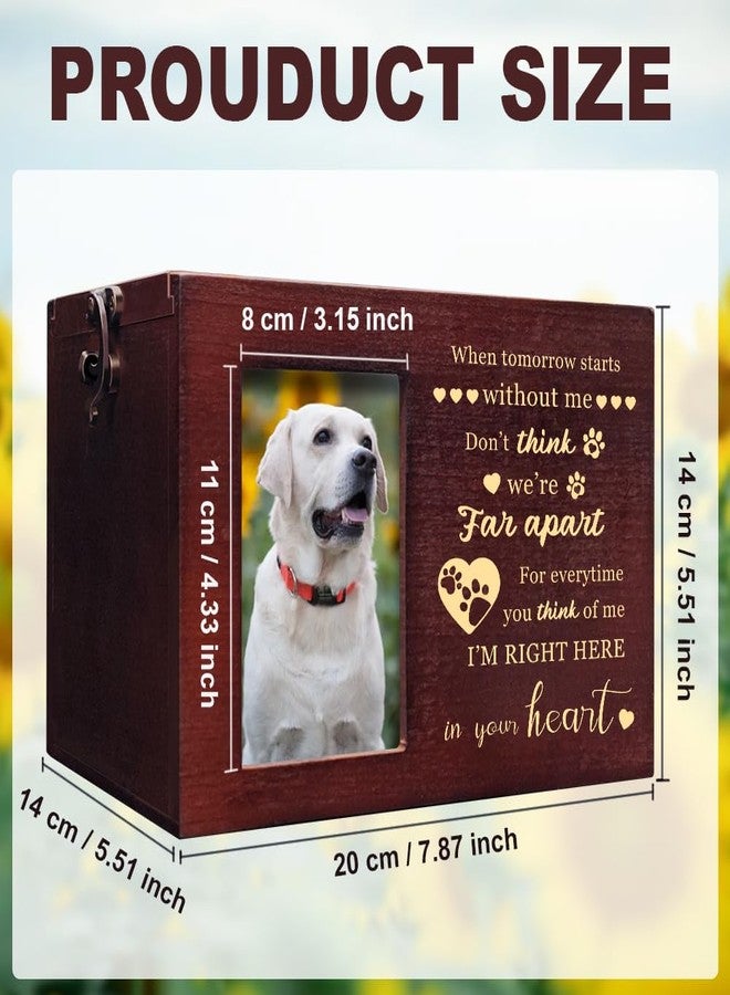 GLASSWINDS Pet Urns for Dog Ashes Wooden Pet Cremation Urn with Photo Frame Cat Dog Urns for Ashes Large Keepsake Memory Box Sympathy Gift for Pets Loss Remembrance Chest (Brown,7.87"x5.51"x5.51") - Image 2